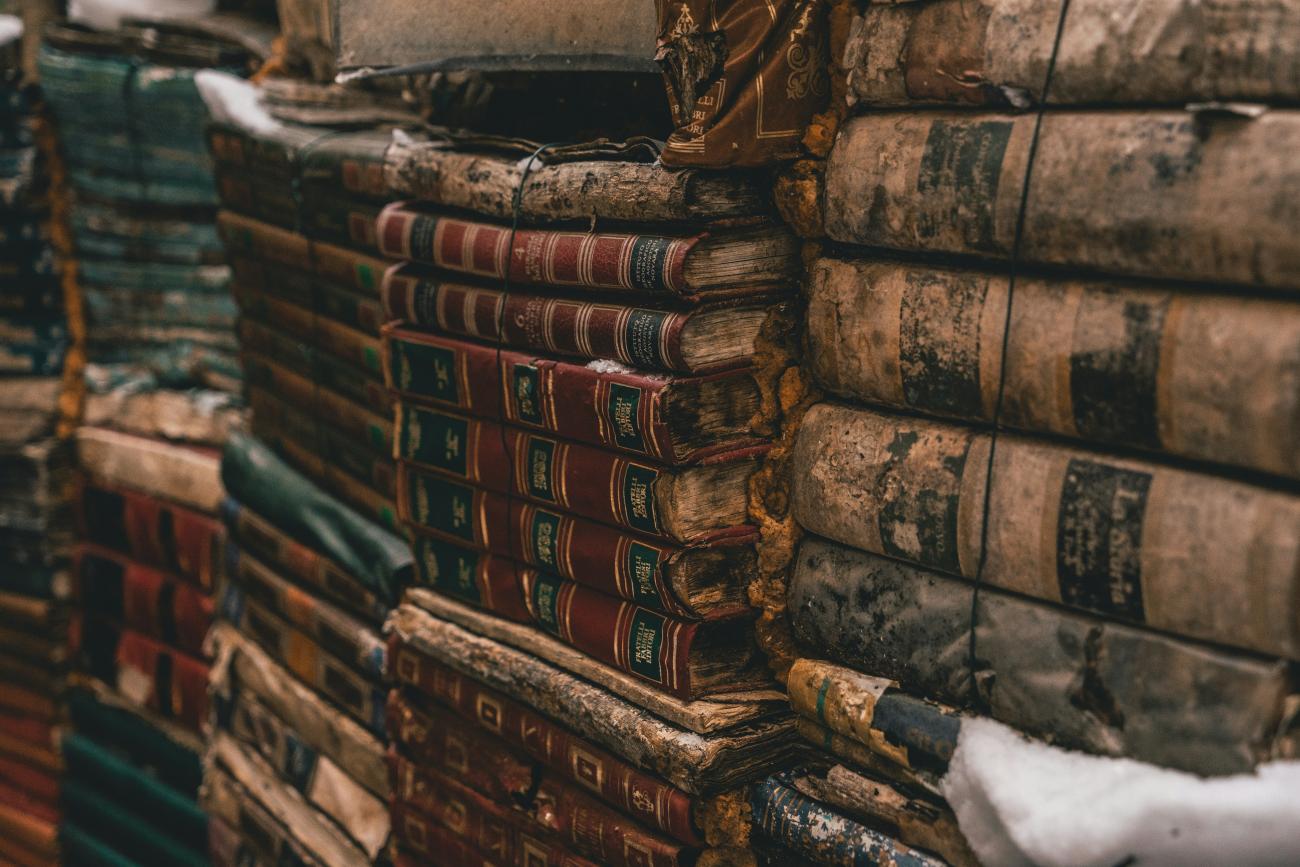 Stack of old books