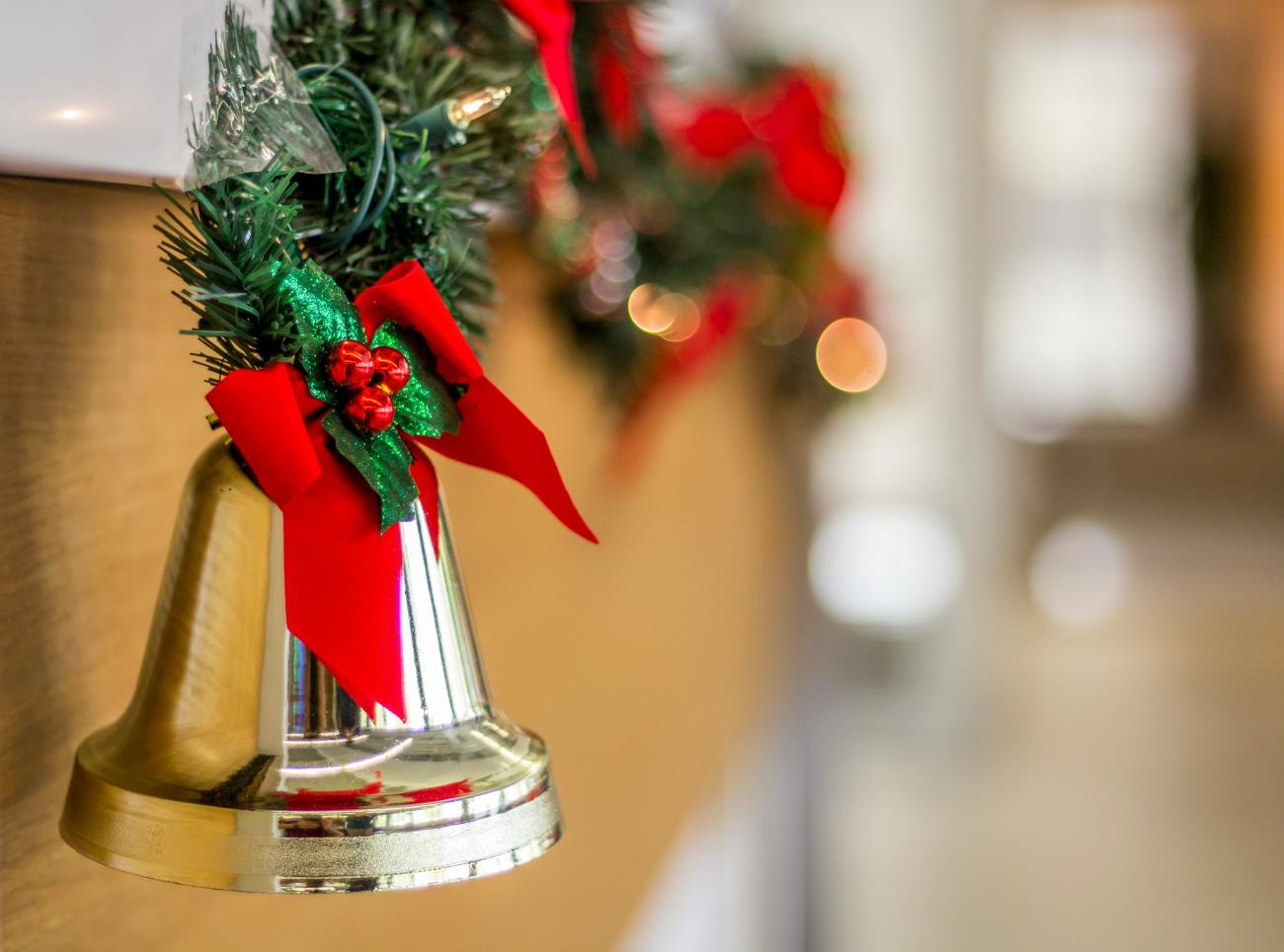 Holiday bell and greens